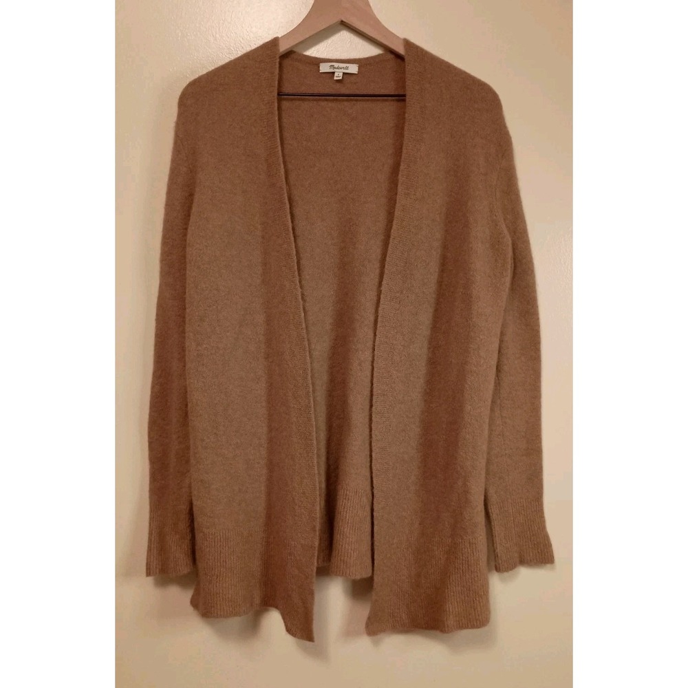 Madewell S Camel Brown Merino Wool Alpaca Open Front Long Cardigan Sweater Cozy